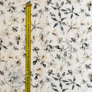 Lino con cotone Water florals design A digital print
