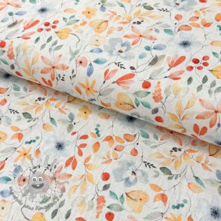 Lino con cotone Pretty florals deisgn D digital print