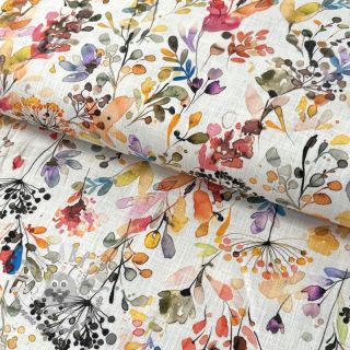 Lino con cotone Pretty florals deisgn A digital print