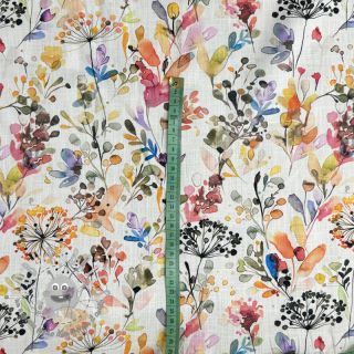 Lino con cotone Pretty florals deisgn A digital print