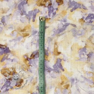 Lino con cotone Abstract aquarel smudge digital print