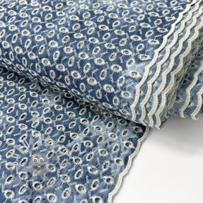 Tessuto di cotone EMBROIDERY TIE DYE DENIM Design B