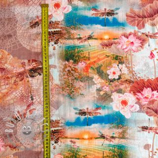 Viscosa con lino Dragonfly digital print