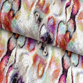 Tessuto di cotone EMBROIDERY Scattered stain digital print