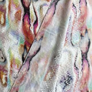 Tessuto di cotone EMBROIDERY Scattered stain digital print