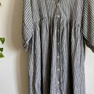 Lino con cotone Lira big stripe black