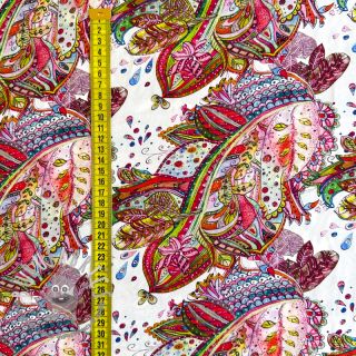Viscosa RAYON POPLIN Fantasy floral design E digital print