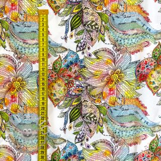 Viscosa RAYON POPLIN Fantasy floral design A digital print