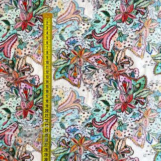 Viscosa RAYON POPLIN Fantasy floral design D digital print
