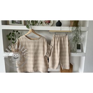 Mussola/Doppia garza Double sided CHECKS MINI beige