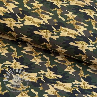 Jersey Shimmering camouflage brown digital print