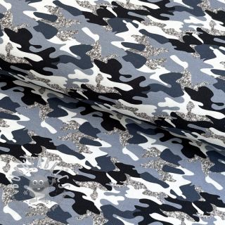 Jersey Shimmering camouflage blue digital print