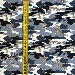 Jersey Shimmering camouflage blue digital print