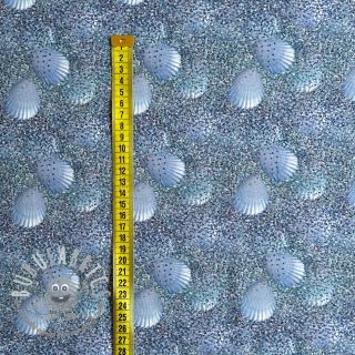 Jersey Shimmer shell blue digital print