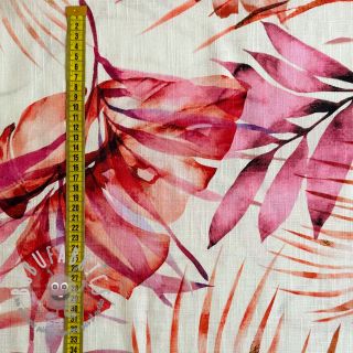 Viscosa con lino Tropical leaves bronze digital print