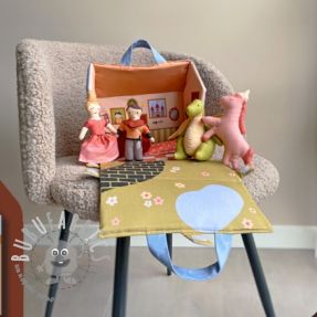 Tessuto di cotone Castle dollhouse PANEL digital print