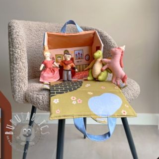 Tessuto di cotone Castle dollhouse PANEL digital print