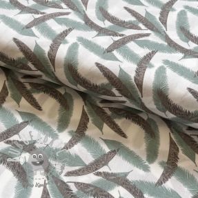 Tessuto di cotone Cocos leaf small old mint