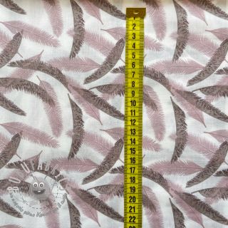Tessuto di cotone Cocos leaf small old pink