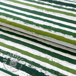 Tessuto di cotone Big stripes Snoozy camo green