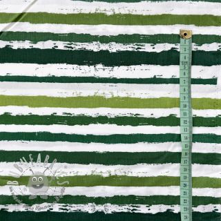 Tessuto di cotone Big stripes Snoozy camo green