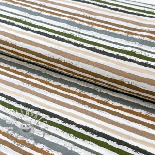 Tessuto di cotone Small stripes Snoozy old green