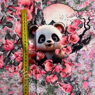 Tessuto decorativo KIDS BACKPACK Sakura Panda PANEL