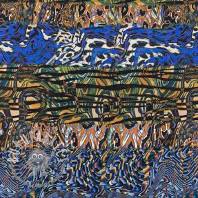 Viscosa Dimulti dark blue digital print