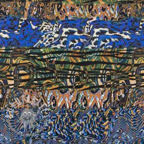 Viscosa Dimulti dark blue digital print