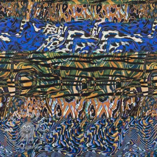 Viscosa Dimulti dark blue digital print