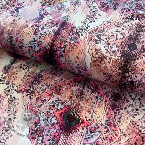 Viscosa Satin antique Maroque brown digital print