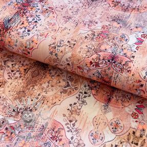 Viscosa Satin antique Maroque pink digital print