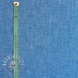 Lino con cotone Fishbone cobalt