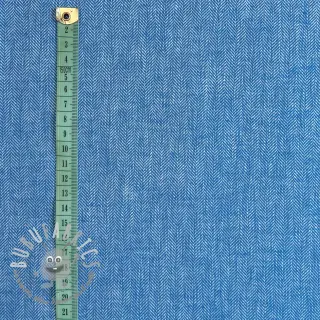 Lino con cotone Fishbone cobalt