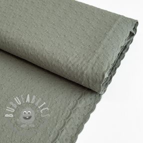 Tessuto di cotone Embroidery 2 side army green