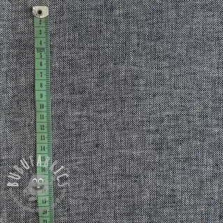 Lino con cotone Fishbone black