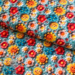 Tessuto di cotone Daisy digital print
