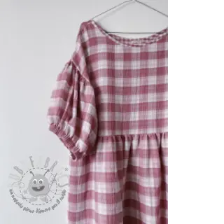 Mussola/Doppia garza Double sided CHECKS MINI mauve