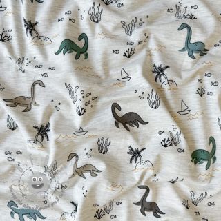Jersey Water dinosaurs ecru melange