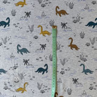 Jersey Water dinosaurs light grey melange