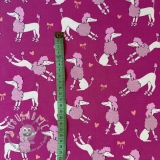 Jersey Glitter poodles fuchsia