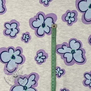 Jersey Flowers ecru melange