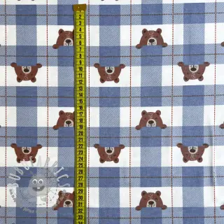 Tessuto di cotone FLANNEL Bear check jeans