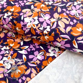 Felpa Bright flowers design purple ochre