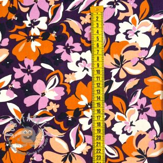 Felpa Bright flowers design purple ochre
