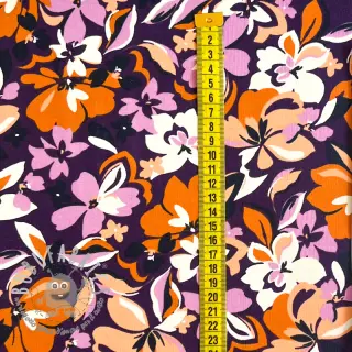 Felpa Bright flowers design purple ochre