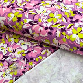 Felpa Bright flowers design pink lime