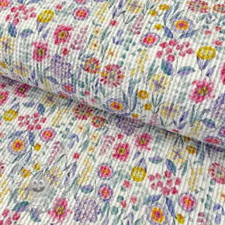 Cotone a nido d'ape Flowers digital print