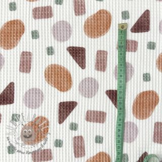 Cotone a nido d'ape Shapes pink digital print