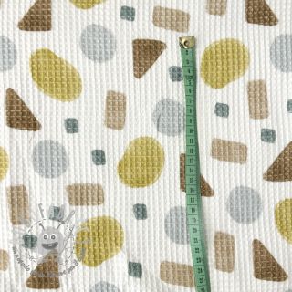 Cotone a nido d'ape Shapes yellow digital print